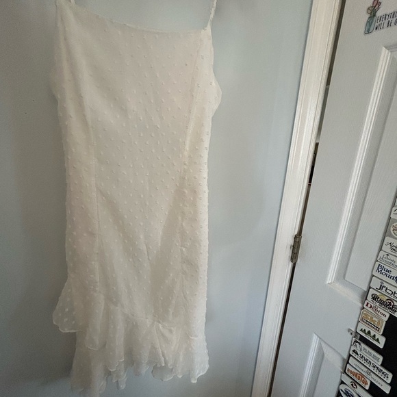 SHEIN White Backless Spaghetti-Strap Ruffle Dress - Picture 2 of 11